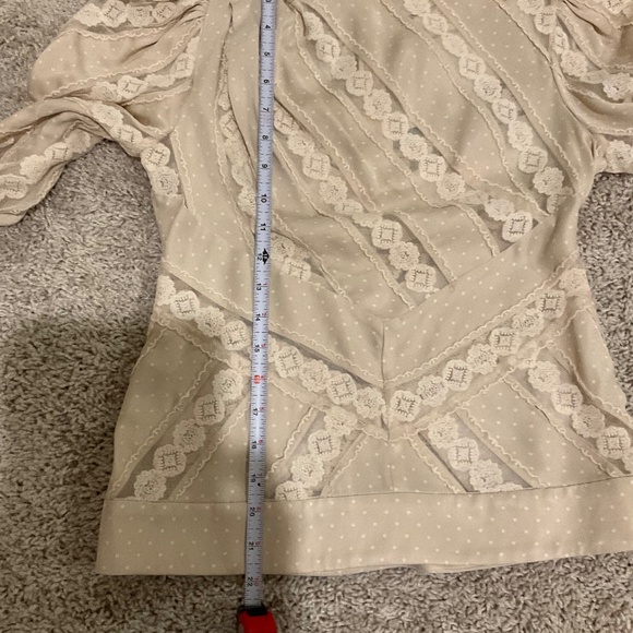 ZIMMERMANN UNBRIDLED CHEVRON PANEL TOP. COLOR: BEIGE, SIZE 1AU (6US). - Picture 12 of 16